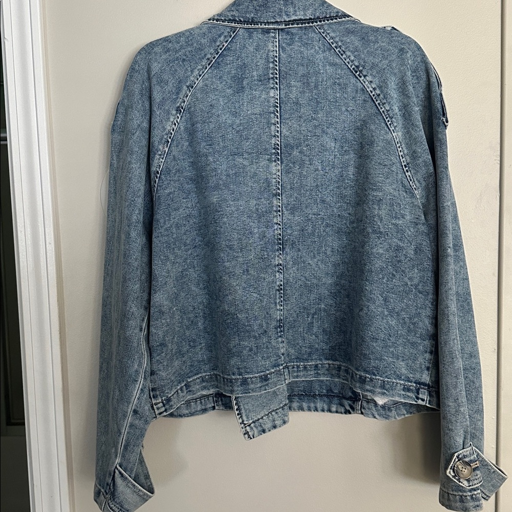 H&M Divided Oversized double-breasted jacket short trench coat size medium - Picture 11 of 11